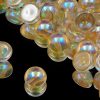 Dome Bead Crystal Yellow Rainbow
