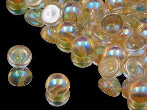 Dome Bead Crystal Yellow Rainbow