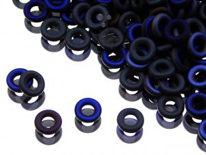 Glass Rings 9 mm Jet Azuro Matted