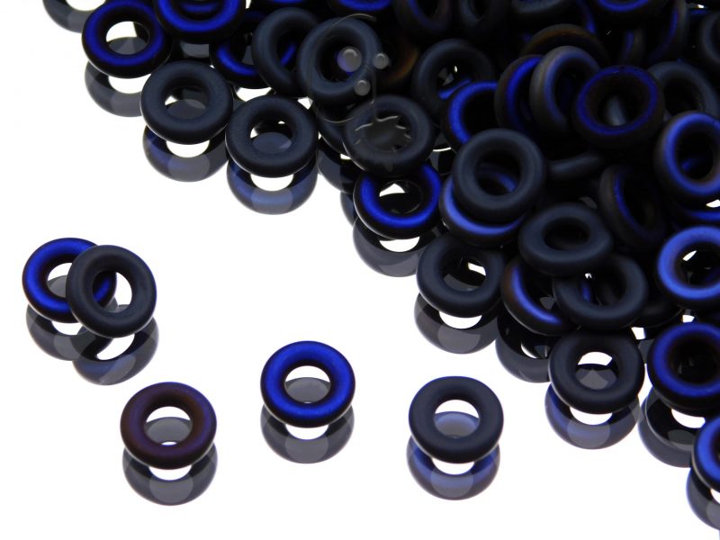 Glass Rings 9 mm Jet Azuro Matted