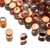 2-hole Cabochon Crystal Copper Rainbow