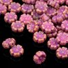 Flower Beads Chalk Terracotta Purple